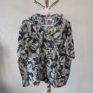 Leafy Print Short Sleeve Shirt